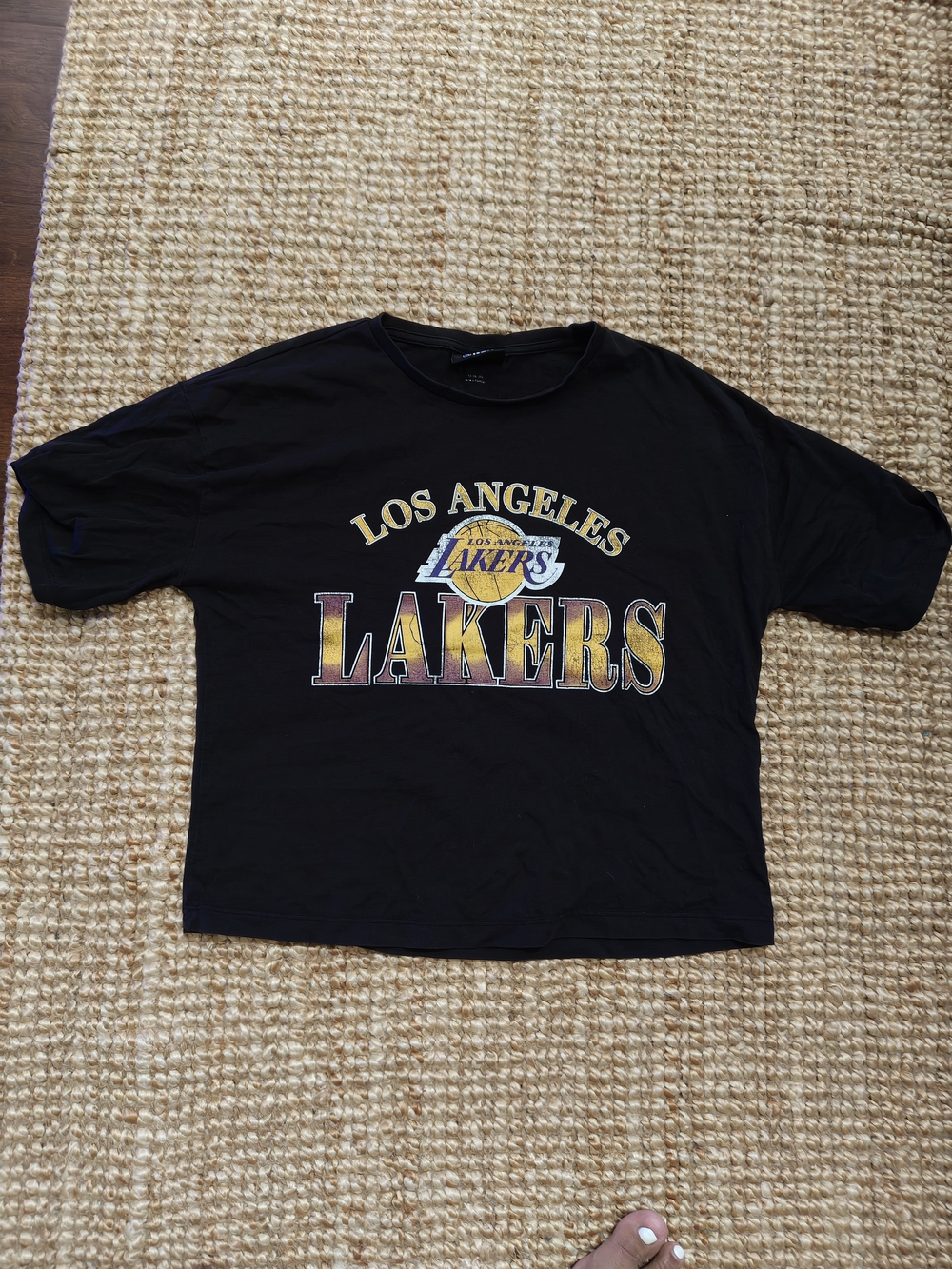 NBA Los Angeles Lakers Black Tee with Yellow and Purple Logo